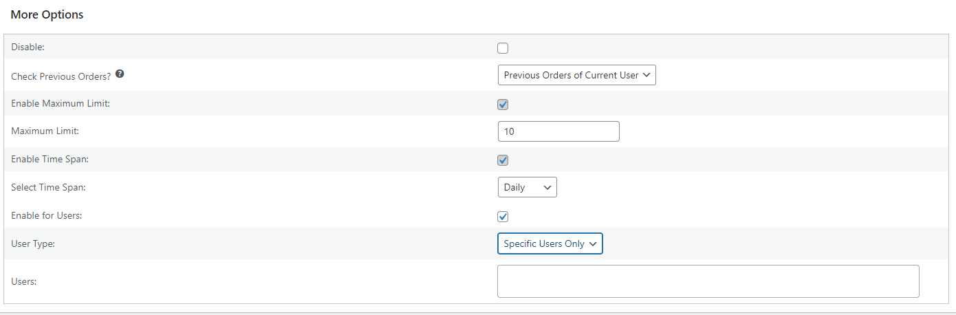 WooCommerce Order Limit  - Product Rule Type Setting