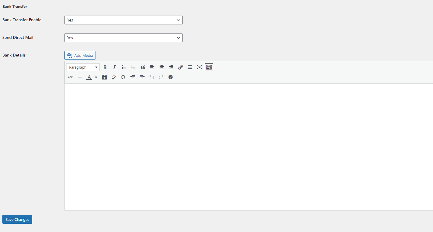 WordPress Gift Voucher  - Bank Transfer Setting