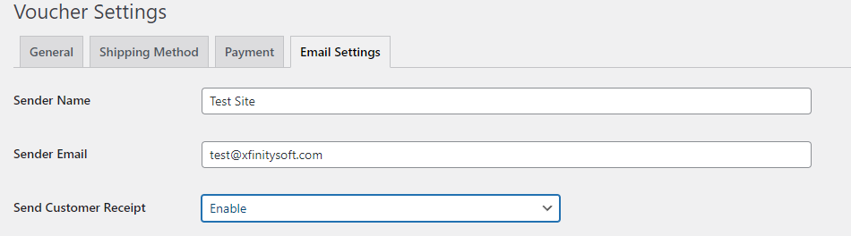 WordPress Gift Voucher  - Email Setting