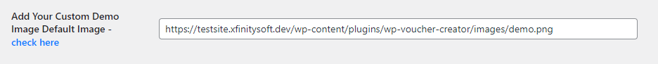 WordPress Gift Voucher  - Custom Demo Image Setting