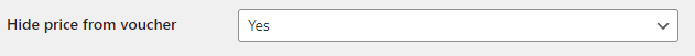 WordPress Gift Voucher  - Hide Price Setting