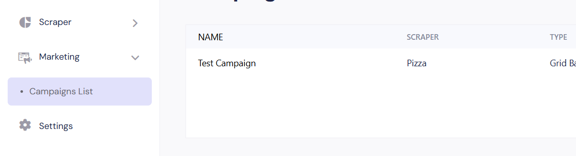 Compaign Creation Interface