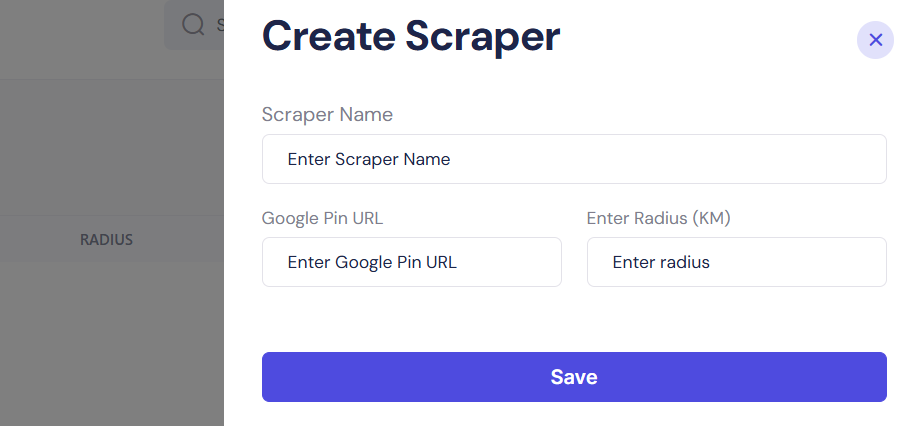 Create Radius Scraper