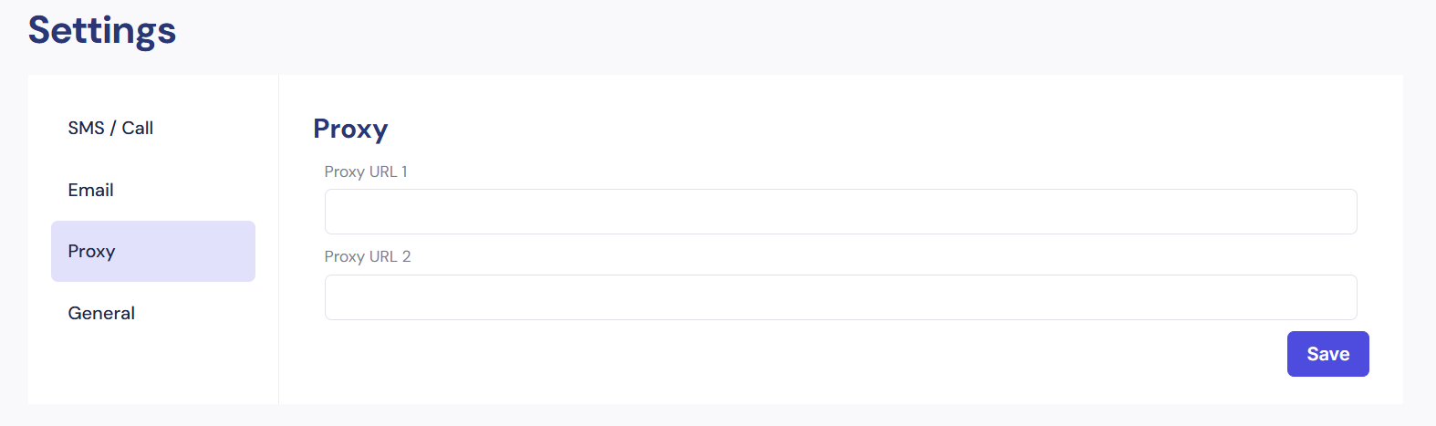 Settings Proxy Interface