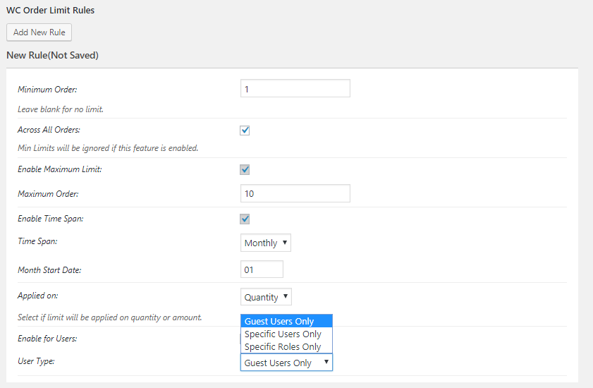 WooCommerce Order Limit -Category Limit While Creating
