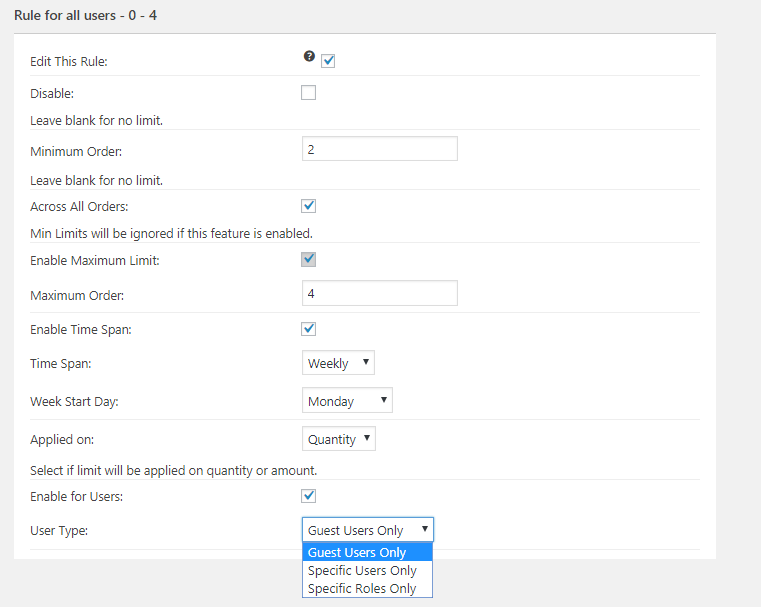 WooCommerce Order Limit -Category Limit While Editing